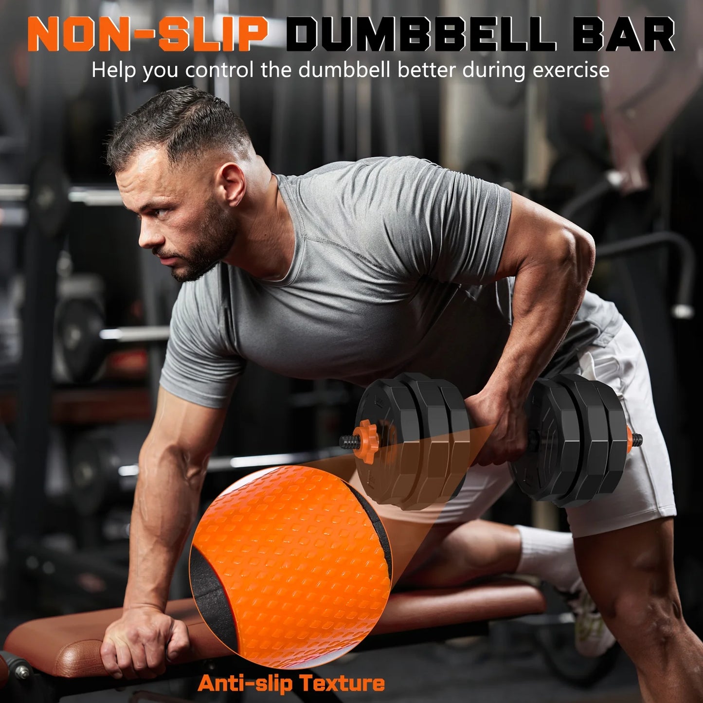 44 lb 4-in-1 Adjustable Dumbbell Set with Connector for Versatile Fitness Exercises at Home, Suitable for Men and Women
