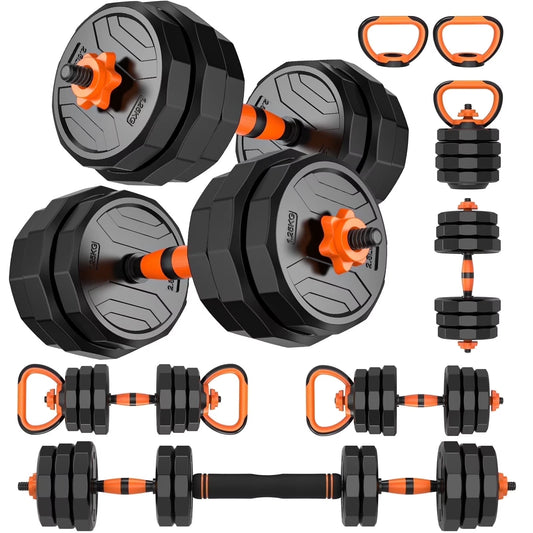 44 lb 4-in-1 Adjustable Dumbbell Set with Connector for Versatile Fitness Exercises at Home, Suitable for Men and Women